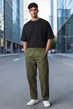 Bp Men's Olive Green Casual Pants Size Large NWT Elastic Waistband Comfort Relax